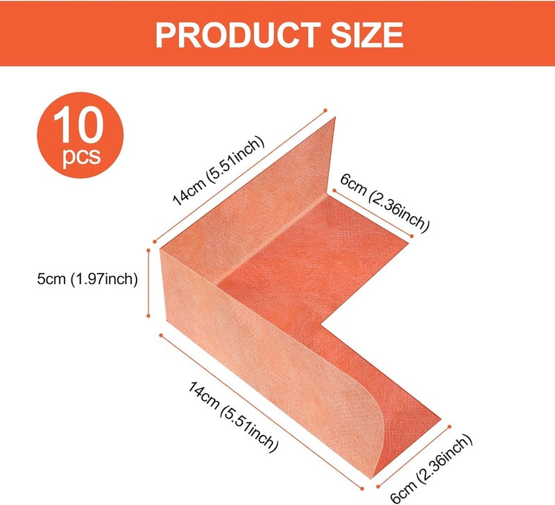 CRIDENG Waterproof Membrane For Shower, Waterproofing Polyethylene Seamless Membrane, Inside Or Outside Corner For Bathroom, Kitchen,Saunas And Wet Areas, Steam Room, Wall, Windows (10pcs Inside) - Image 2